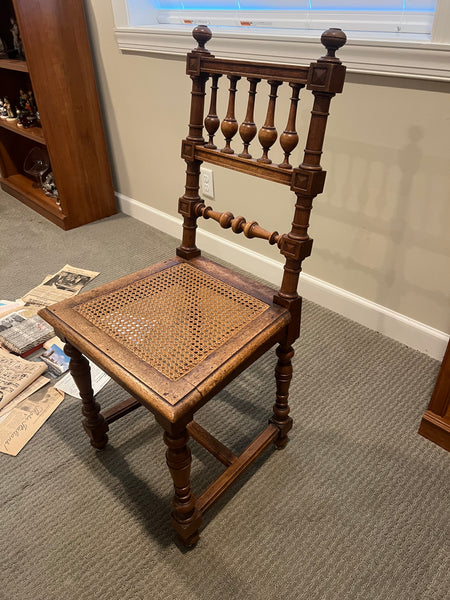 Set of 6 Antique Ornate Spanish Style Cane Dining Chairs