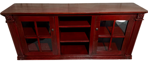 Red Painted Farmhouse TV Console by Green Oaks