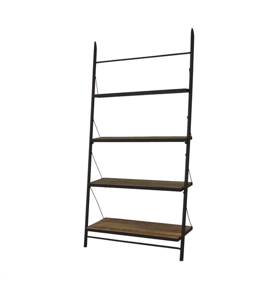 Restoration Hardware Reclaimed Elm & Iron Metal Leaner Shelving