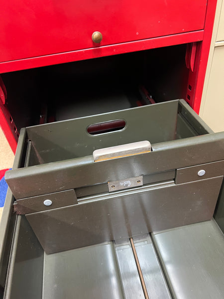 Antique Red File Cabinet