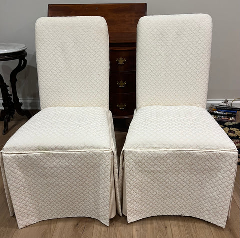 Pair of Slipcovered Dining Chairs