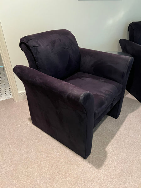 Pair of Black Microsuede Chairs