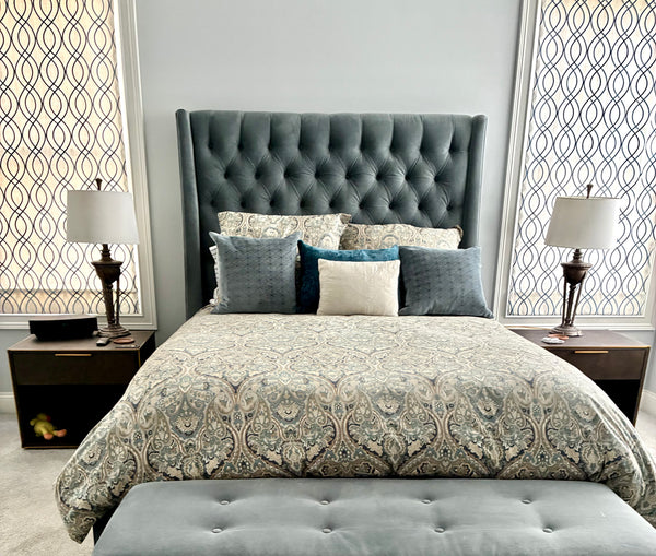 RESTORATION HARDWARE Adler Shelter Queen Tufted Bed