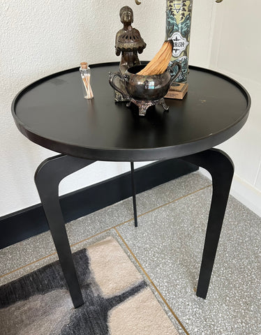 Noir Industrial Modern Black Iron Side Table