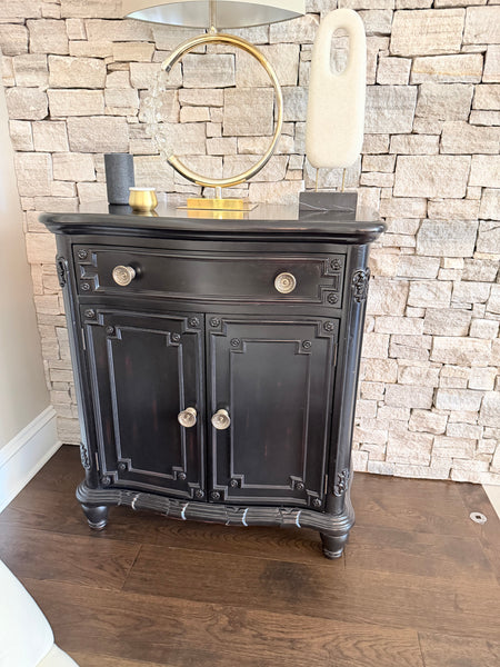 Black Asian Inspired Storage Cabinet (2 Available)