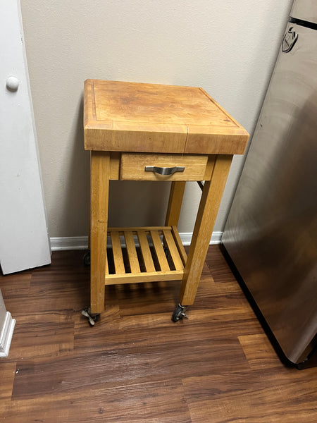 Butcher Block Kitchen Cart Table