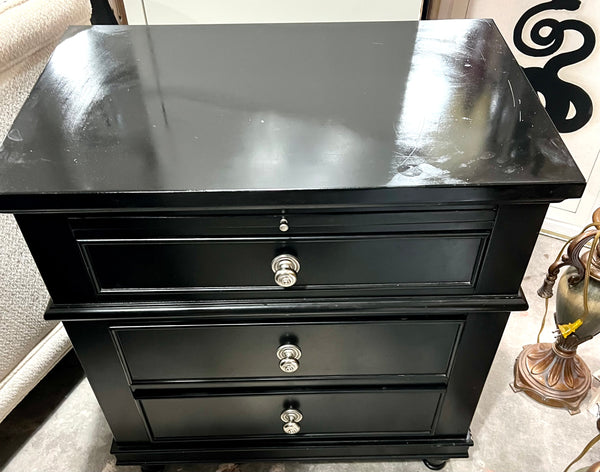 Black Dresser with Mirror and Nightstand