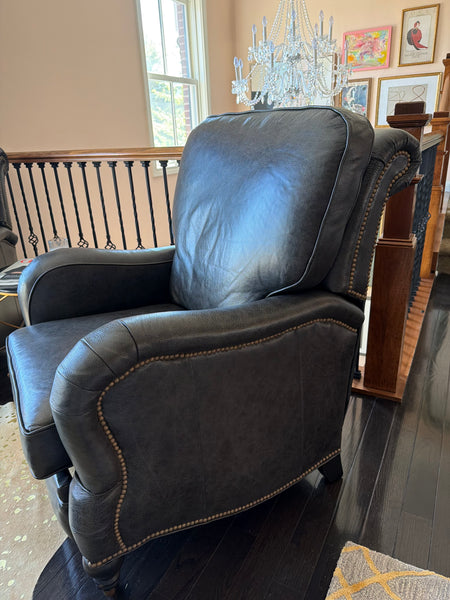 Arhaus Custom Nailhead Trim Leather Recliners (2 available)