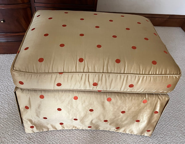 Silk Upholstered Chair and Ottoman