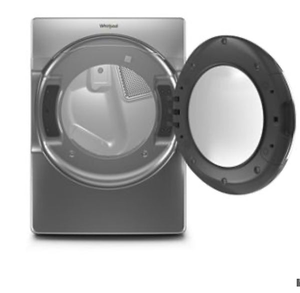 Whirlpool Chrome Shadow Electric Front Load Washer and Dryer Set with Pedestals