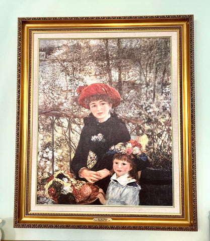 Two Sisters On The Terrace Framed Art Print by Pierre Auguste Renoir