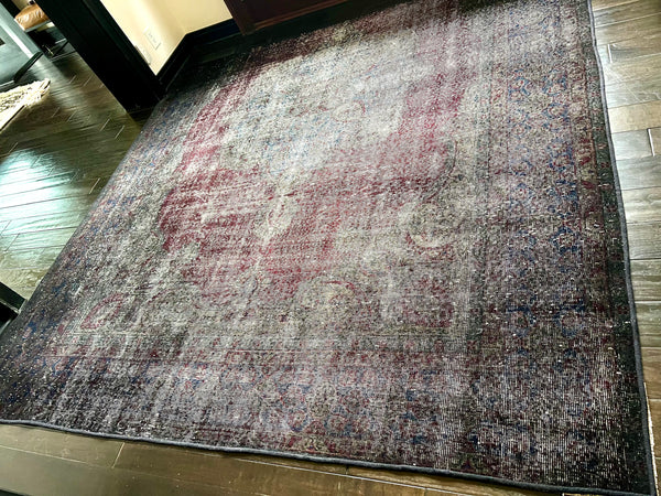 Vintage Overdyed Turkish Wool Area Rug