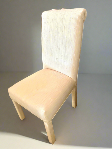 Pair of White Skirted Accent Parsons Chairs