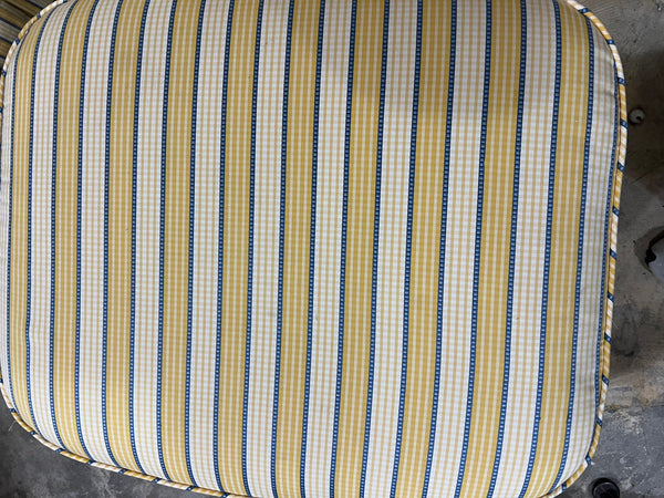 Pair of Pearson Yellow and Blue Occasional Chairs and Ottoman