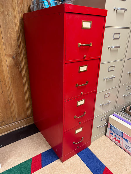 Antique Red File Cabinet