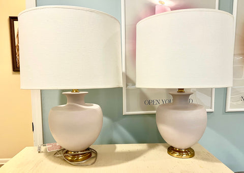 Pair of Atlas Table Lamps by Michael Berman for Robert Abbey