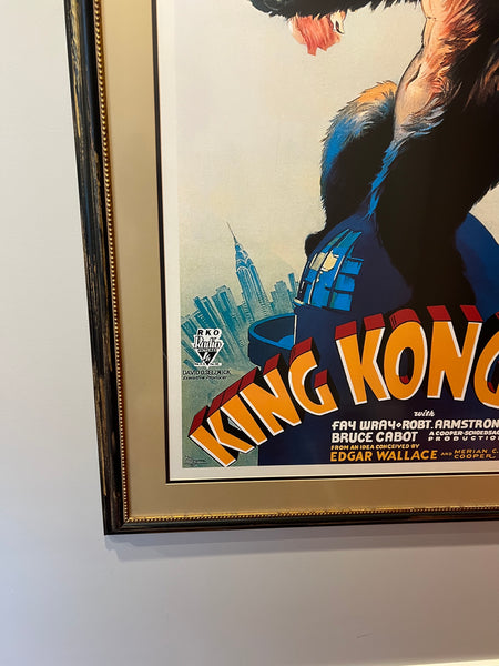 King Kong Framed Movie Poster with Art Glass