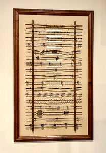 Antique Barbed Wire Display Case Art