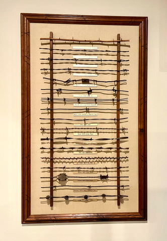 Antique Barbed Wire Display Case Art