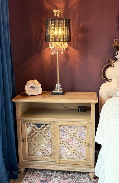 Pair of Wood Mirrored Nightstands