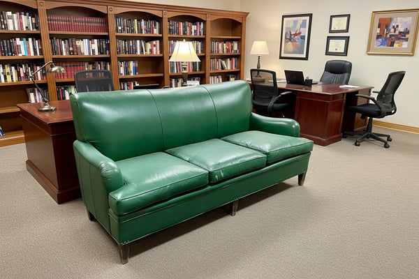 Vintage Green Leather Sofa