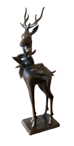 Large Bronze Reindeer Sculpture