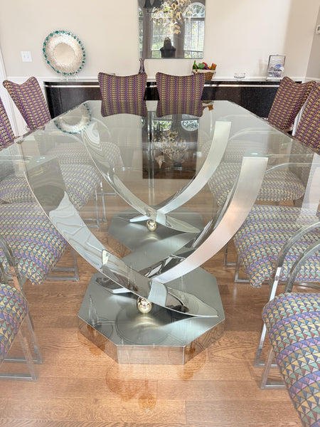 Greg Sheres Modern Limited Edition Glass Dining Table