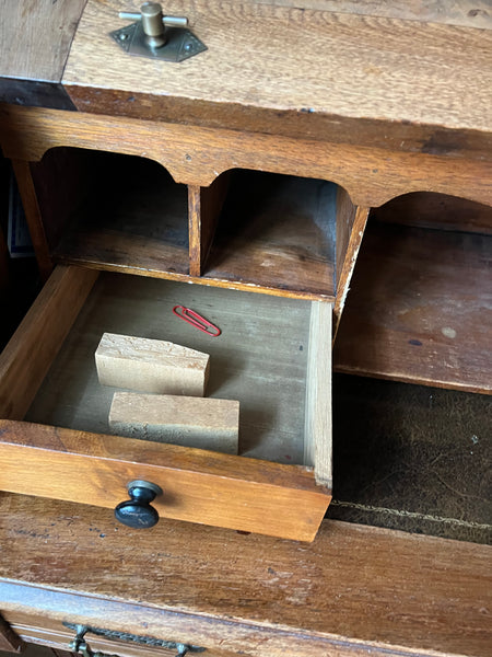 Victorian Antique Burled Walnut Roll Top Secretary Desk, Bookcase
