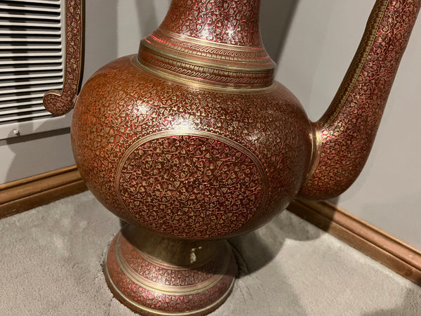 Moorish Style Monumental Floor Standing Palace Brass Ewer