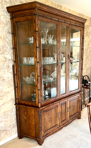 Century Furniture Lighted China Cabinet Breakfront