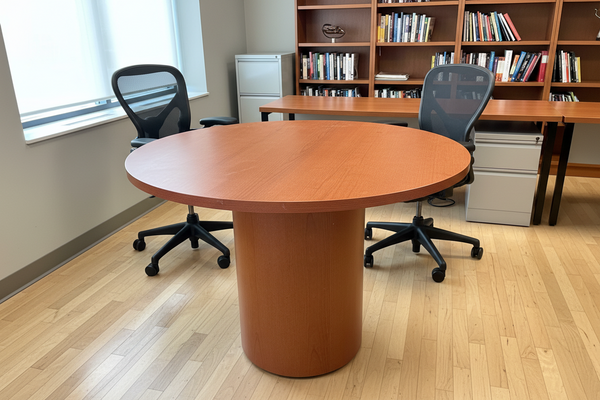 HON Round Pedestal Office Table and 4 Chairs