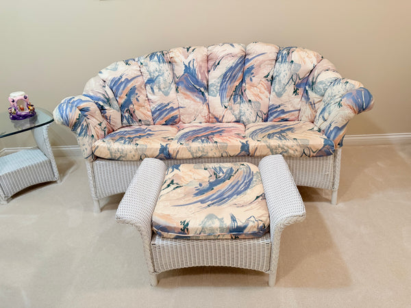 Lloyd Flanders Lloyd Loom Vintage 6 Piece White Wicker Set