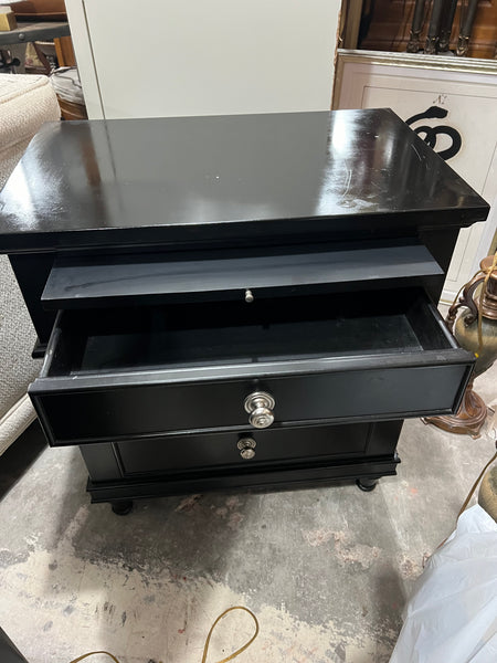 Black Dresser with Mirror and Nightstand