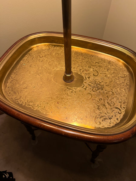 Vintage Fredrick Cooper Brass Tray Floor Lamp