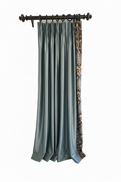 Pair of Triple Lined Silk Curtain Drapery Panels