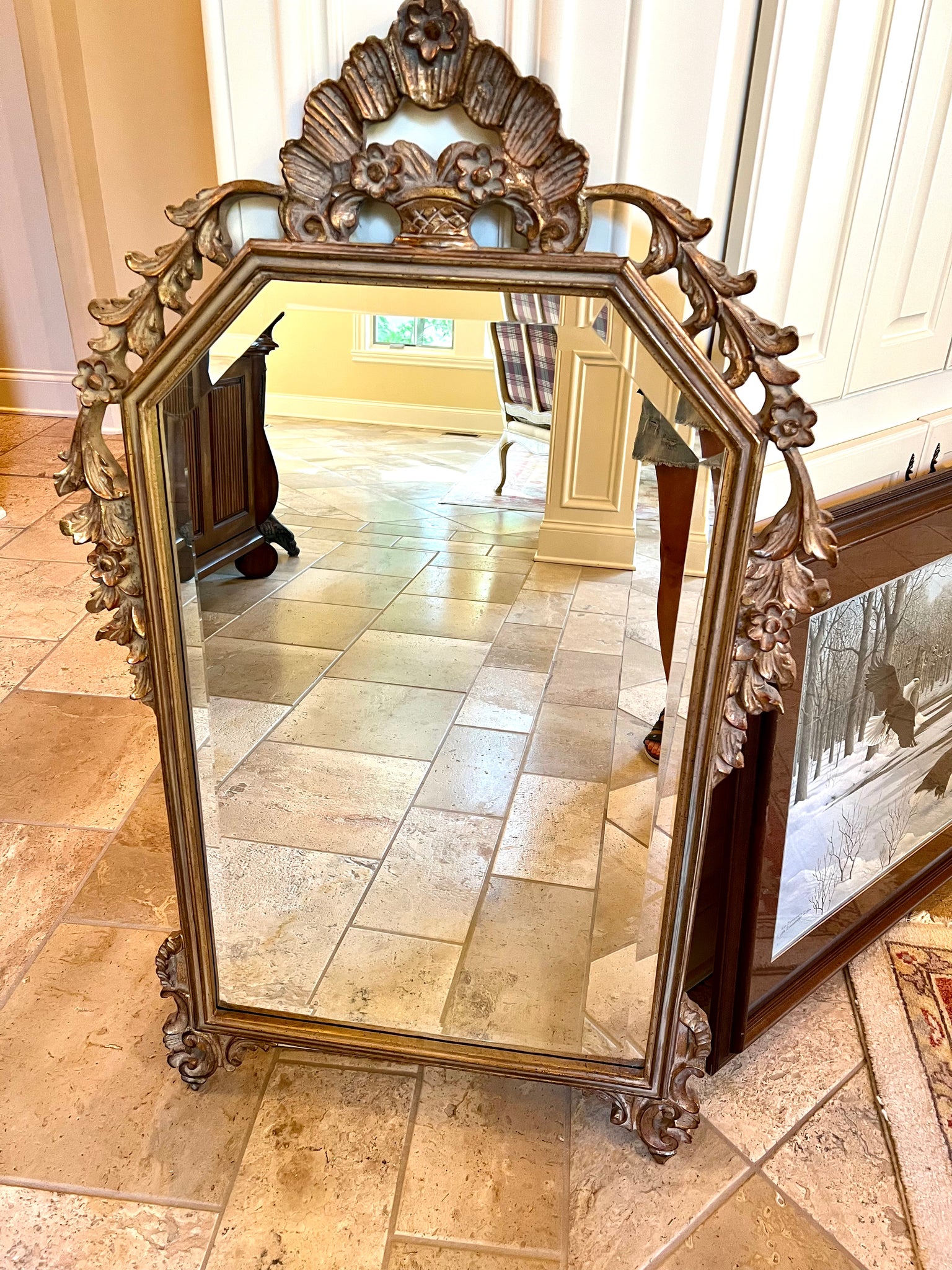 French Gilt Wood Accent Mirror