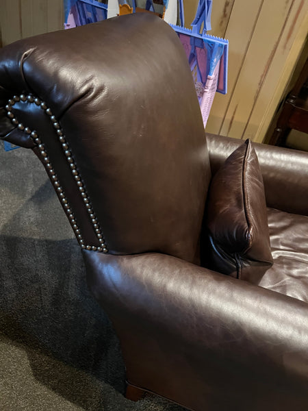 Old Hickory Tannery Leather Chair and Ottoman