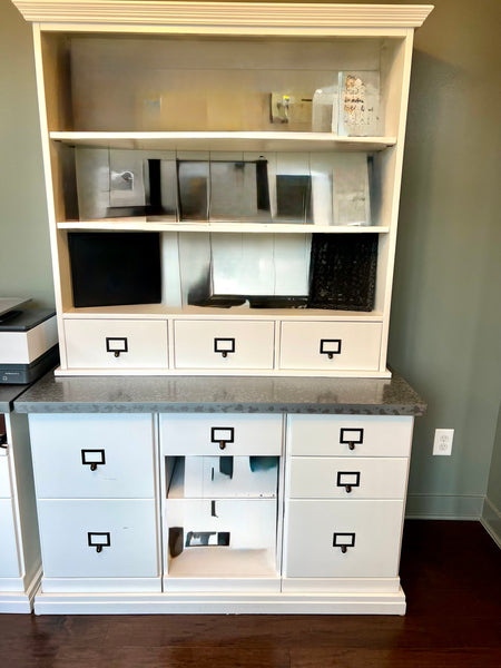 BALLARD DESIGNS Full Office Set - 2 Corner Desks, 2 Chairs, Credenza with Hutch