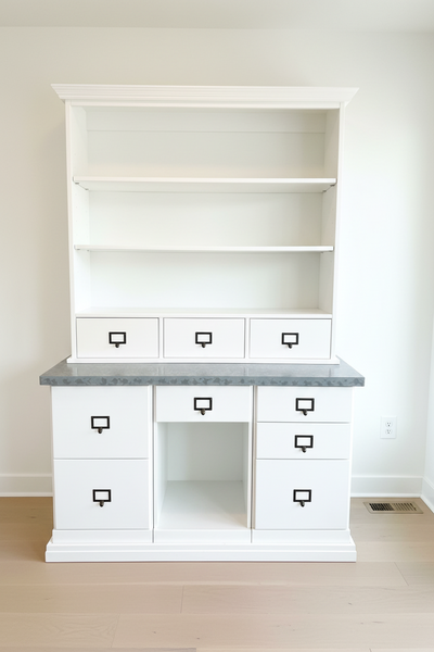 BALLARD DESIGNS Full Office Set - 2 Corner Desks, 2 Chairs, Credenza with Hutch