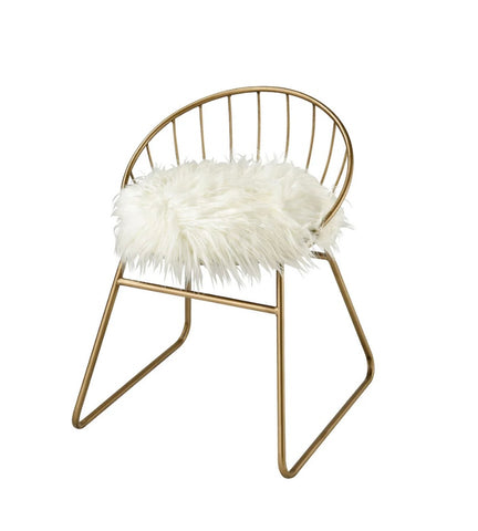 Elk Home Nuzzle Chair in Gold and Faux Fur