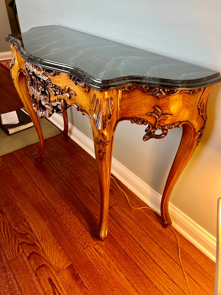 Karges Louis XV Console Table with Marble Top