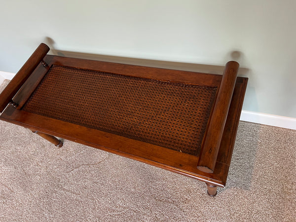 Sarreid Limited Wood and Cane Bench