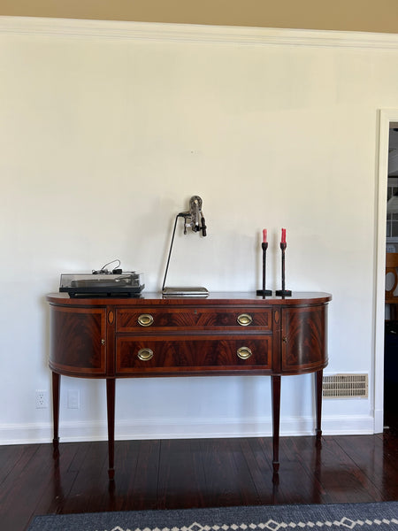 Hekman Mahogany Inlaid Bowfront Sideboard Buffet