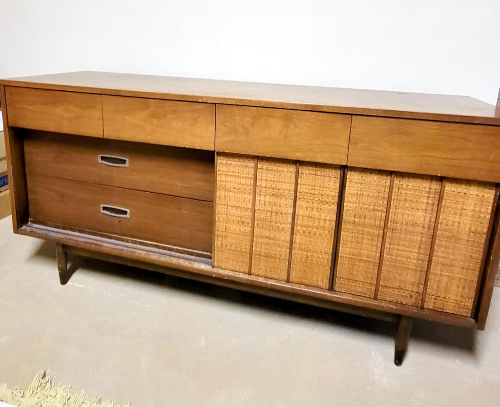 MCM Mainline by Hooker Walnut and Cane Lowboy Dresser – KLM Luxury Consignment