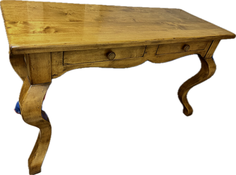 Swedish Country Wood Console Table with 2 Drawers by Suzanne Kasler