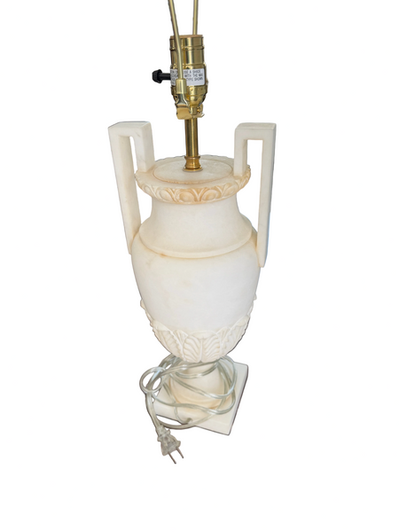 Pair of Italian Carved Alabaster Urn Table Lamps