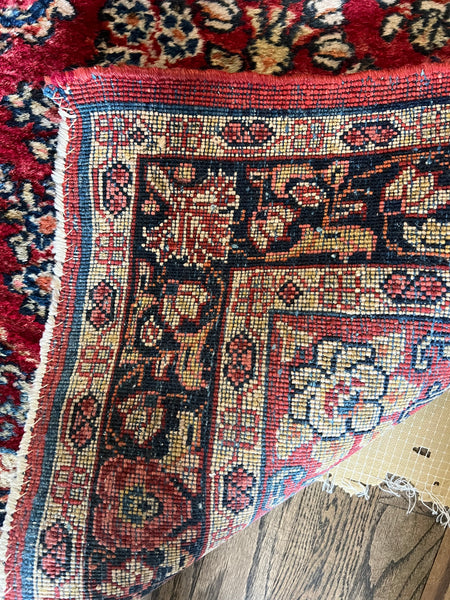 Antique Sarouk Handmade 18' Runner Rug