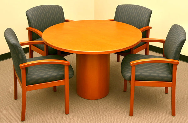 HON Round Pedestal Office Table and 4 Chairs