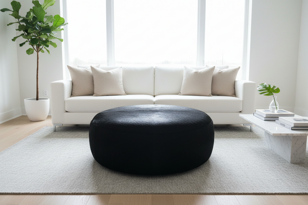 Italian GAMMA ARREDAMENTI Cowhide Ottoman