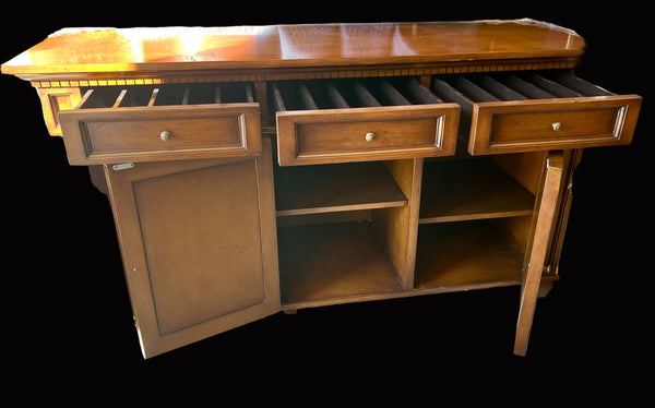 Wood Buffet with Slotted Top Drawers